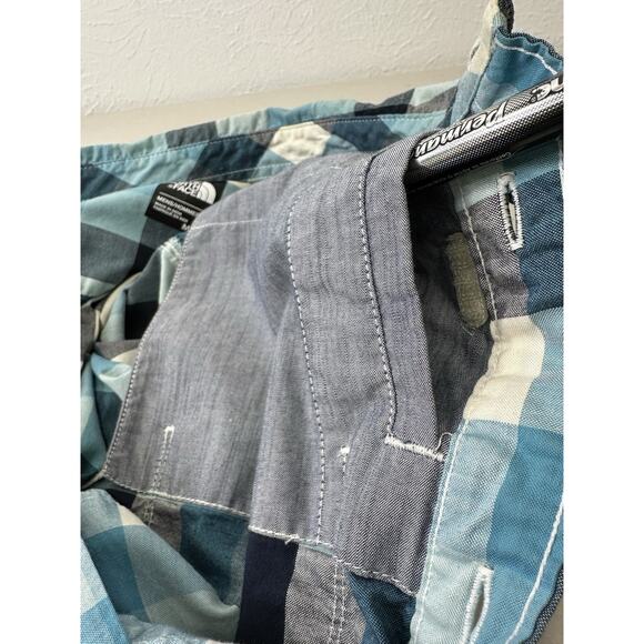 North Face Shirt Mens M Blue Plaid Short Sleeve Button Up Camp Core, Hiking Nerd - Picture 9 of 14